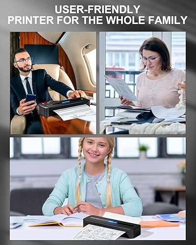 Miniatura 2 de COLORWING Portable Printers Wireless for Travel, 300DPI Mini Compact Inkless Printer, Thermal Bluetooth Printer Compatible with Android and iOS