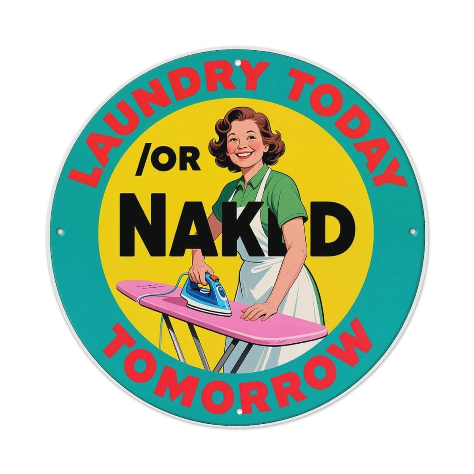 Laundry Today Or Naked Tomorrow Sign Tin Sign Metal Poster Vintage Metal Signs for Home Man Cave Bar Cafe Kitchen laundry room Wall Decorations 8x8 inches