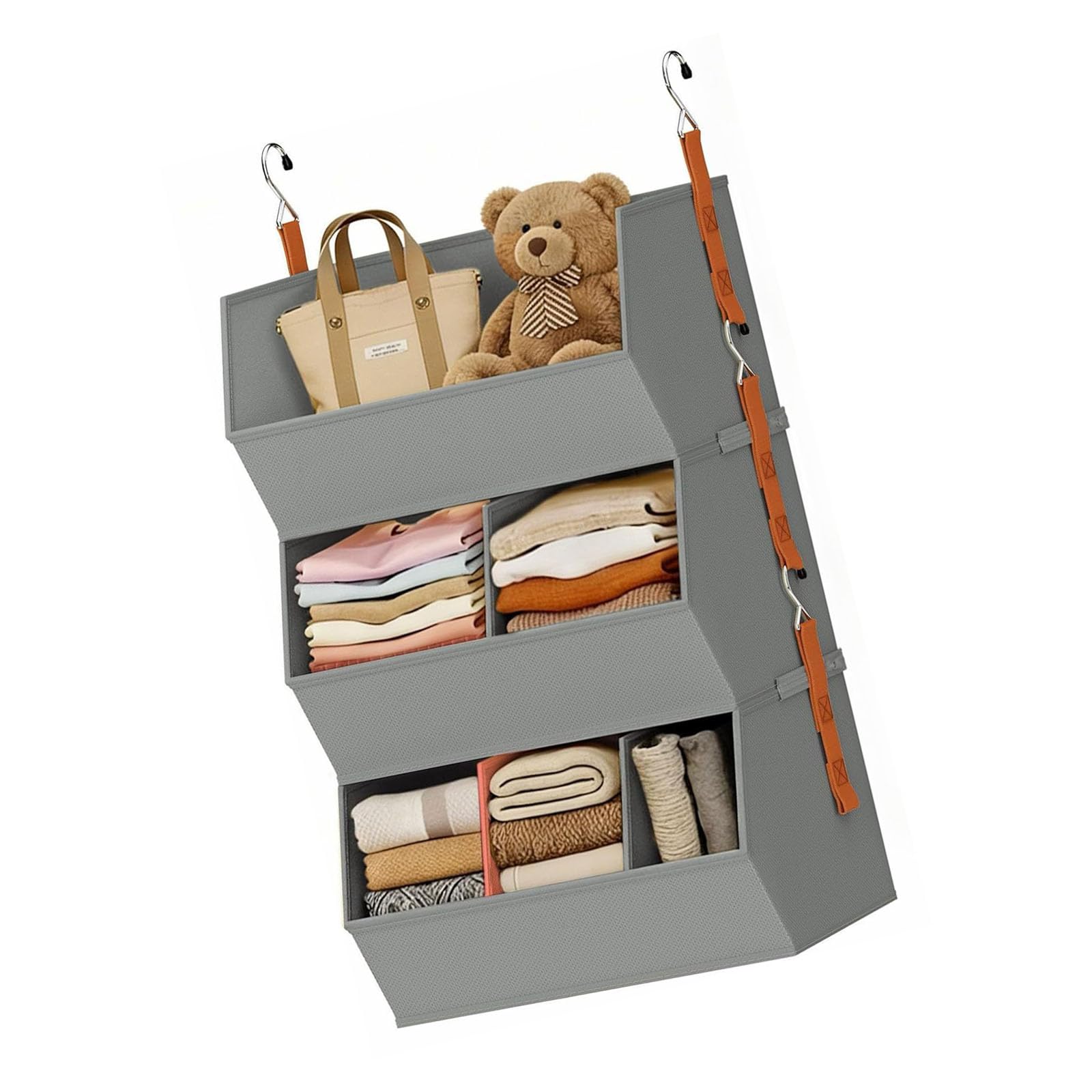 our fave Airy Fabric Hanging Storage Providing Customizable Sections for Household Needs Adjustable Shelf
