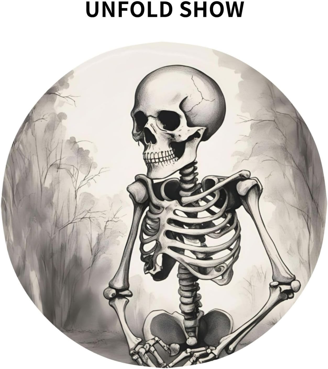 Interesting Skeleton Print Wrinkle Free Dining Table Cover for Birthday Party Farmhouse Tablecloths Up to 60 x 60 Inches