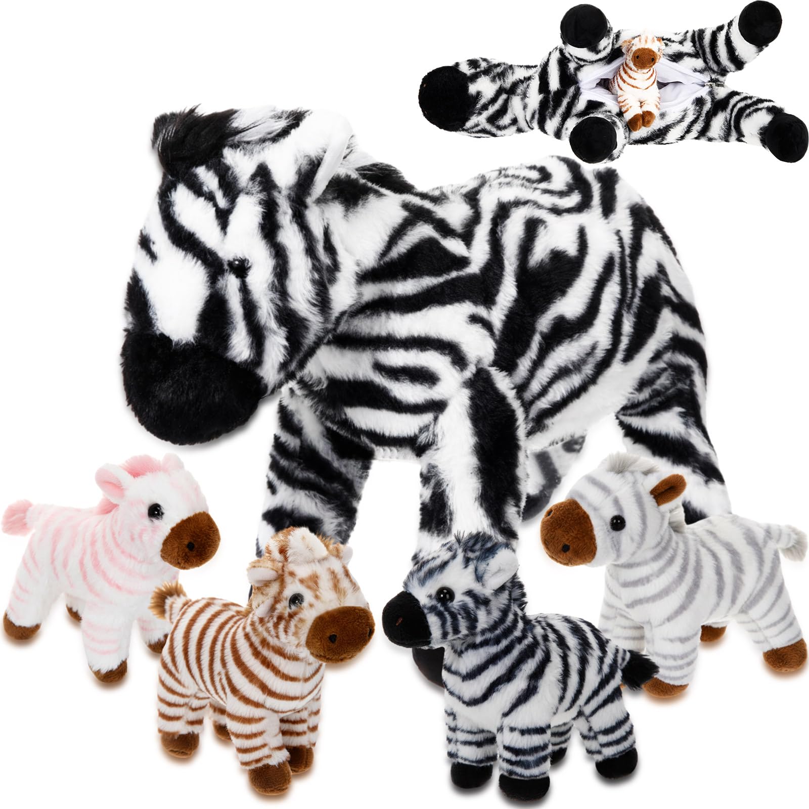 Amazon.com: Hollowfly 5 Pcs Zebra Plush Toy Gift Set 12.6