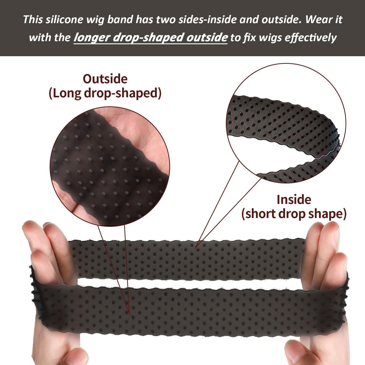 Fasce Per Capelli Da 3 Pezzi E Reti Per Parrucche Da 3 Pezzi, Fasce Per Parrucche In Silicone, Fasce Antiscivolo, Fasce Antisudore, Fasce Elastiche