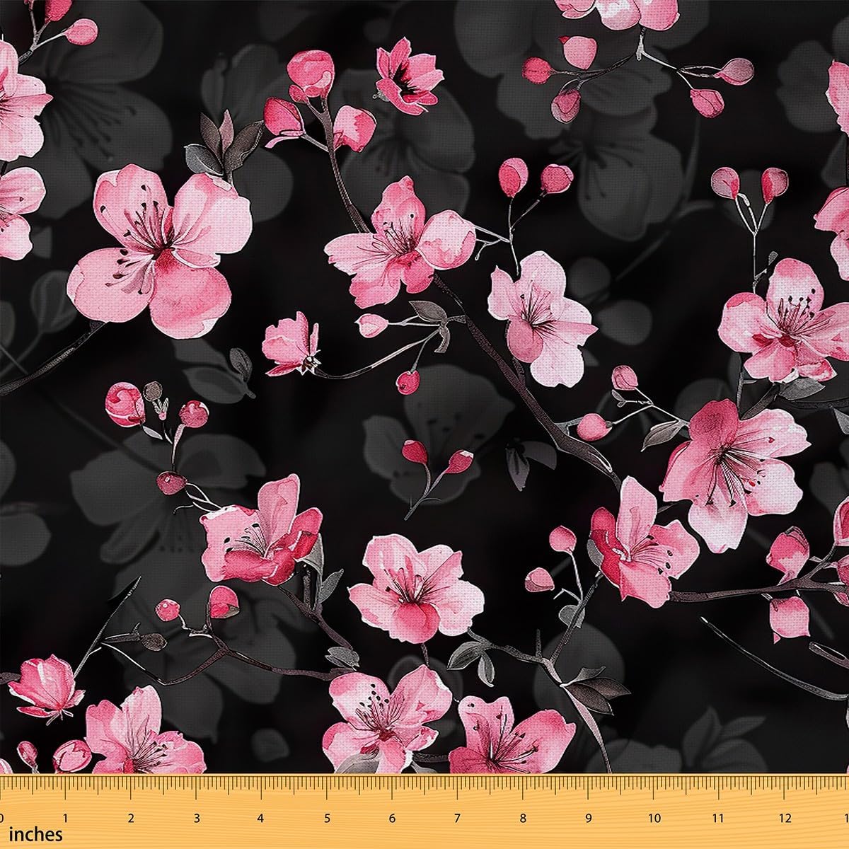 jejeloiu Kids Pink Cherry Blossom 10 Yards Fabric by The Yard Spring Blooming Branches Decorative Waterproof Outdoor Fabric Floral Flower Upholstery Fabric for Chairs Outdoor Fabric