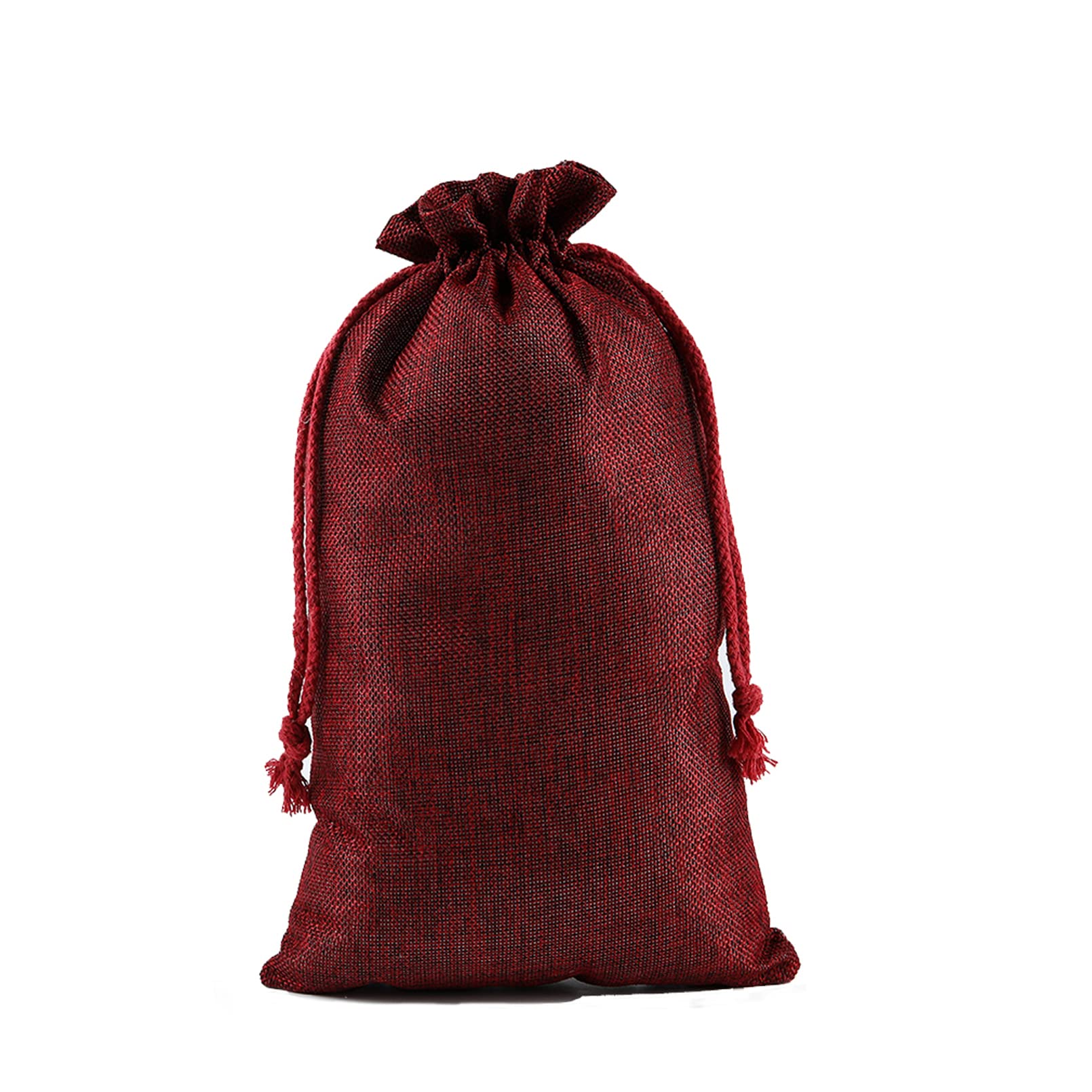 10PCS Sacs en Jute avec Cordon de Serrage Pochette réutilisables pour Mariages Bijoux Cadeau Sac Pochettes en Toile de Jute pour Bonbons, Bijoux, Mariage, Anniversaire (Red,21x34cm)