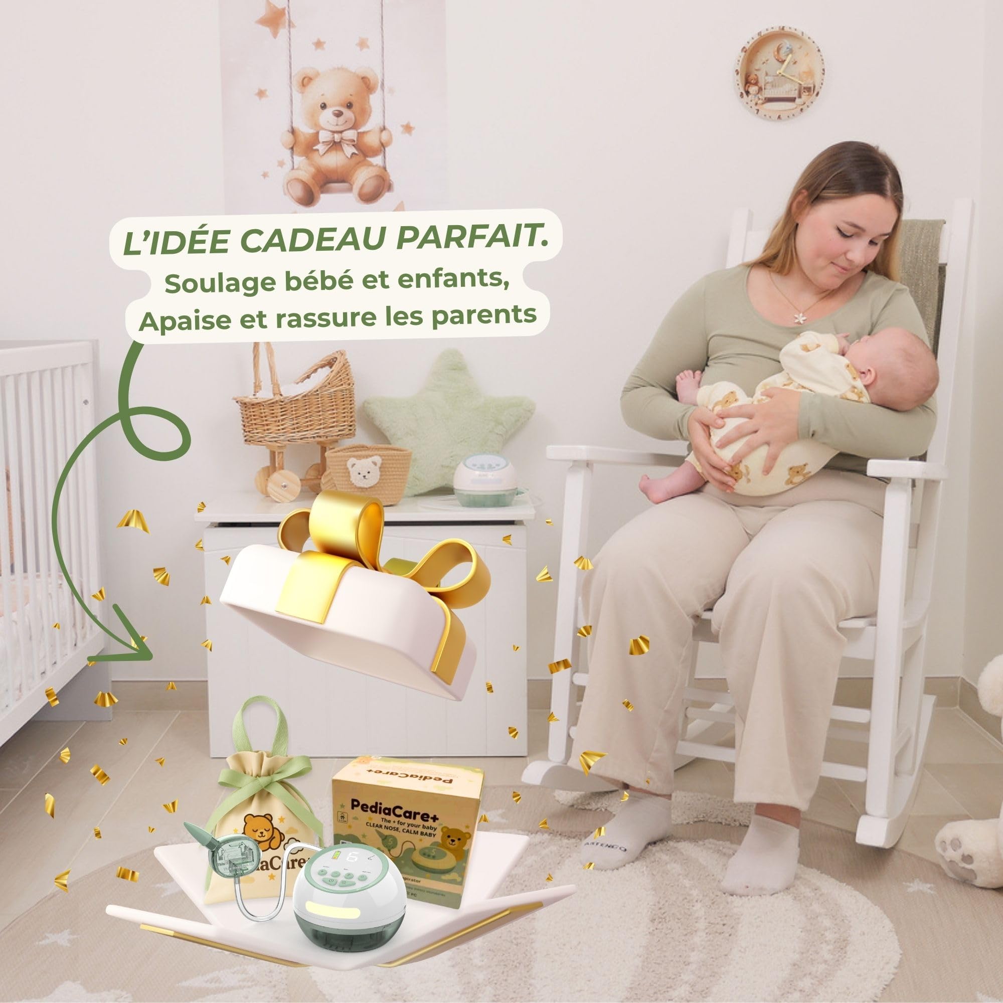 Pediacare+© Mouche Bébé Électrique Aspirateur Nasal Nez Bouché Nouveau-Né Enfant Rechargeable USB Silencieux Hygiénique Embouts Souples Filtres Lavables Nettoyage Facile Portable Sécurisé