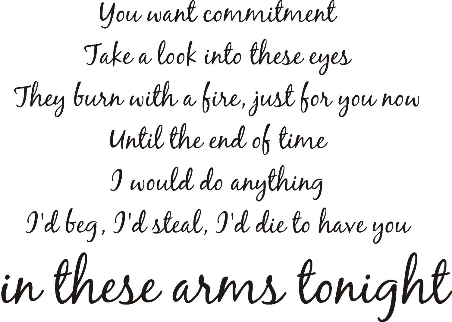 FSSS LtdBONJOVI IN THESE ARMS LYRICS ROCK BAND MUSIC WALL ART VINYL STICKER HOME DIY BJ (GLITTER SILVER, 120x85cm)