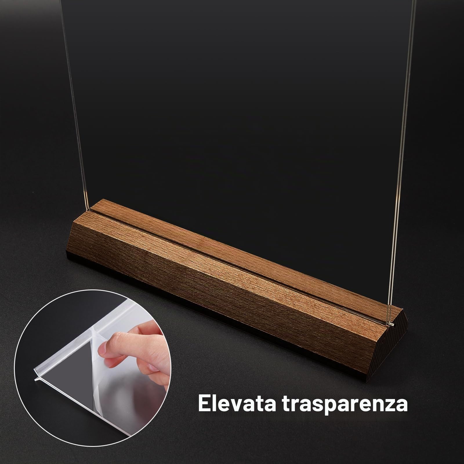 Srvnpioy 10 Pezzi Espositori A4 in Plexiglass, Porta Menu da Tavolo A4 in Acrilico, Supporti menù A4 Portafoto, Porta-avvisi da tavolo per Ristoranti, Hotel, Scuola, Ufficio, Negozi, Promozioni