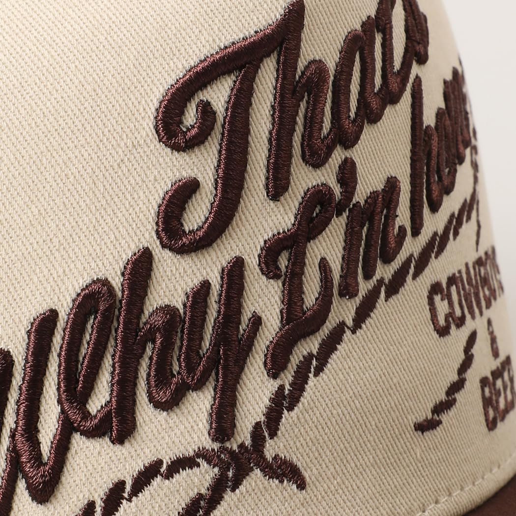 MIRMARU 3D Embroidered Trucker Hat – 5 Panel Cotton Baseball Cap with Fun Text Designs – Adjustable for Men and Women