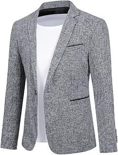 Sponsored Ad - Mens Casual Sport Coat 1 Button Suit Blazer Slim Fit Daily Lightweight Jackets