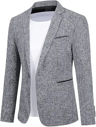 Cloudstyle Men's Suit Jacket One Button Slim Fit Sport Coat Business Daily Blazer