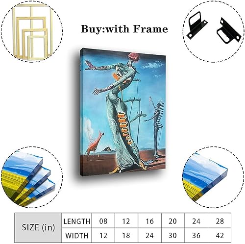 Vista 124 de 40 pinturas famosas de Dali - Salvador Dalí - El Ángelus arquitectónico del mijo - Póster artístico en lienzo y arte de pared, póster moderno