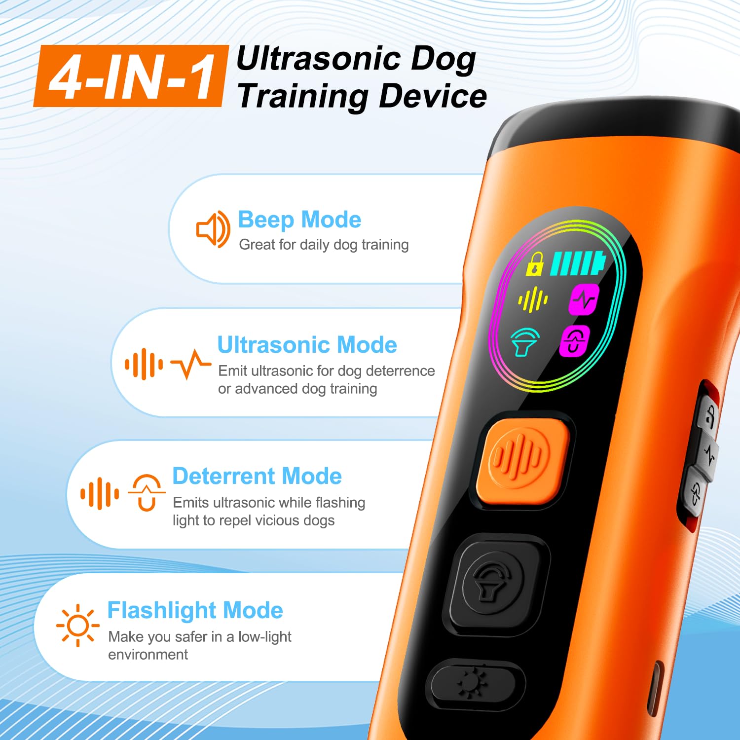 SEDULAN Ultrasonic Dog Trainer Stops Bad Behavior?Orange?