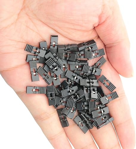 Miniatura 5 de 100 piezas negro 0.100 in estándar pin header puente puente bloque de conexión corto placa de circuito derivaciones tapa de cortocircuito para disco