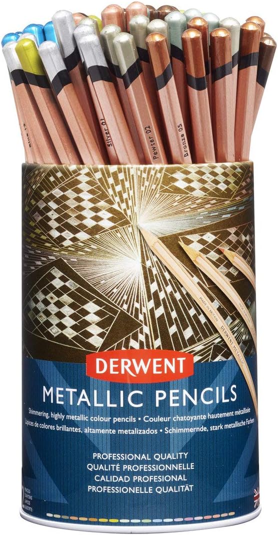 Derwent Metallic Pencil Pastel 72 Tub,2305623