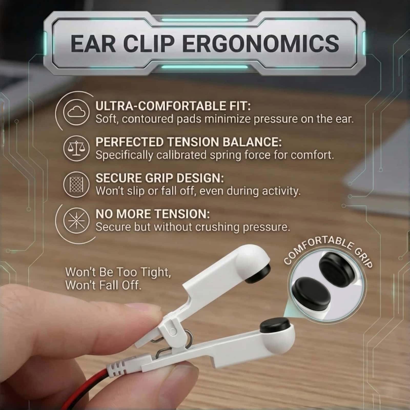 Ear Clips Electrodes Compatible for TENS 7000 & Stardard Tens Units — Amazon image 4