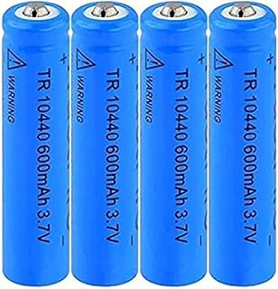 3 7V 10440 600mAh Lithium Batteries Refillable Batteries for LED Torch Light Flashlight Remote Control,4pcs