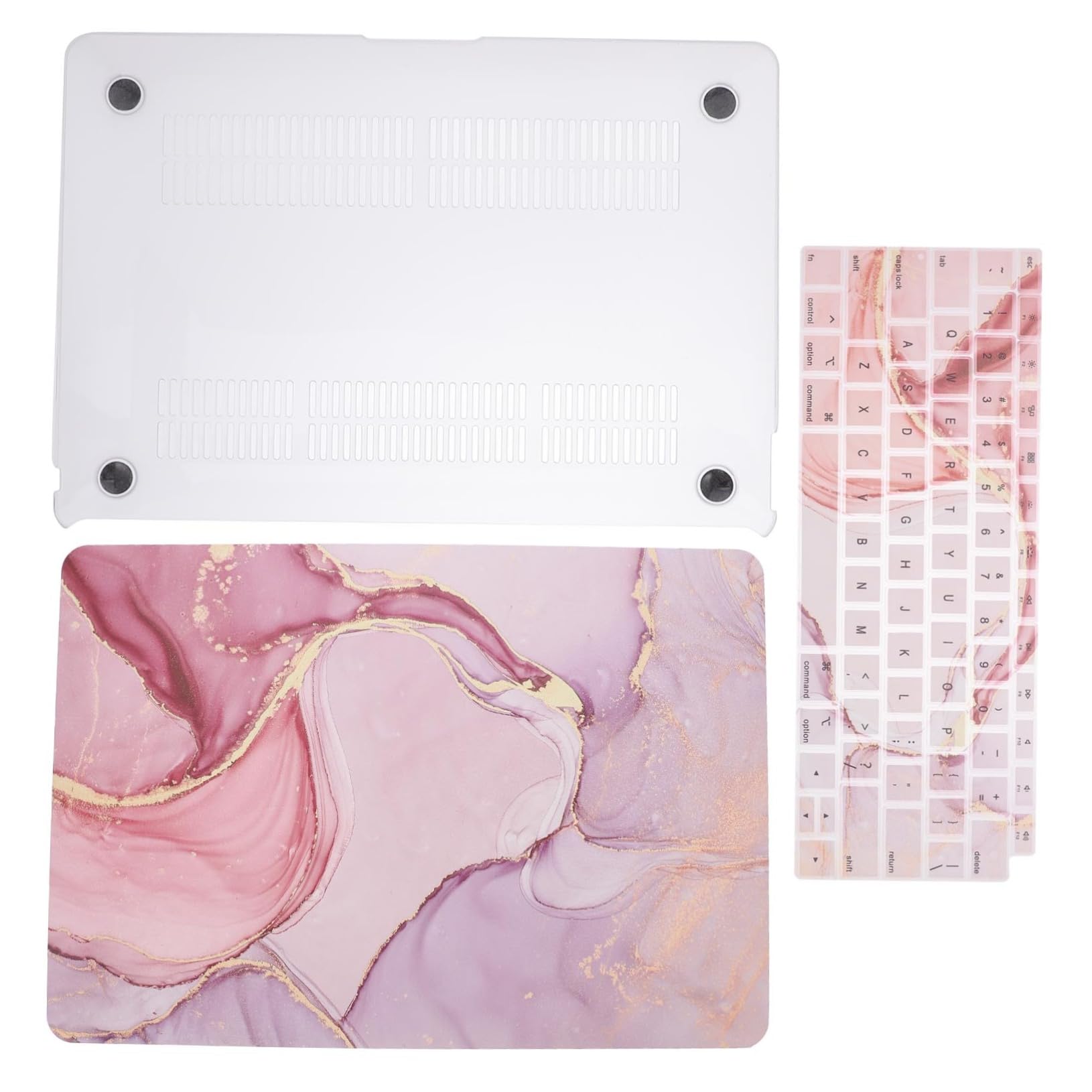 Funda para portátil de mármol Tofficu con protector de teclado de plástico resistente 8