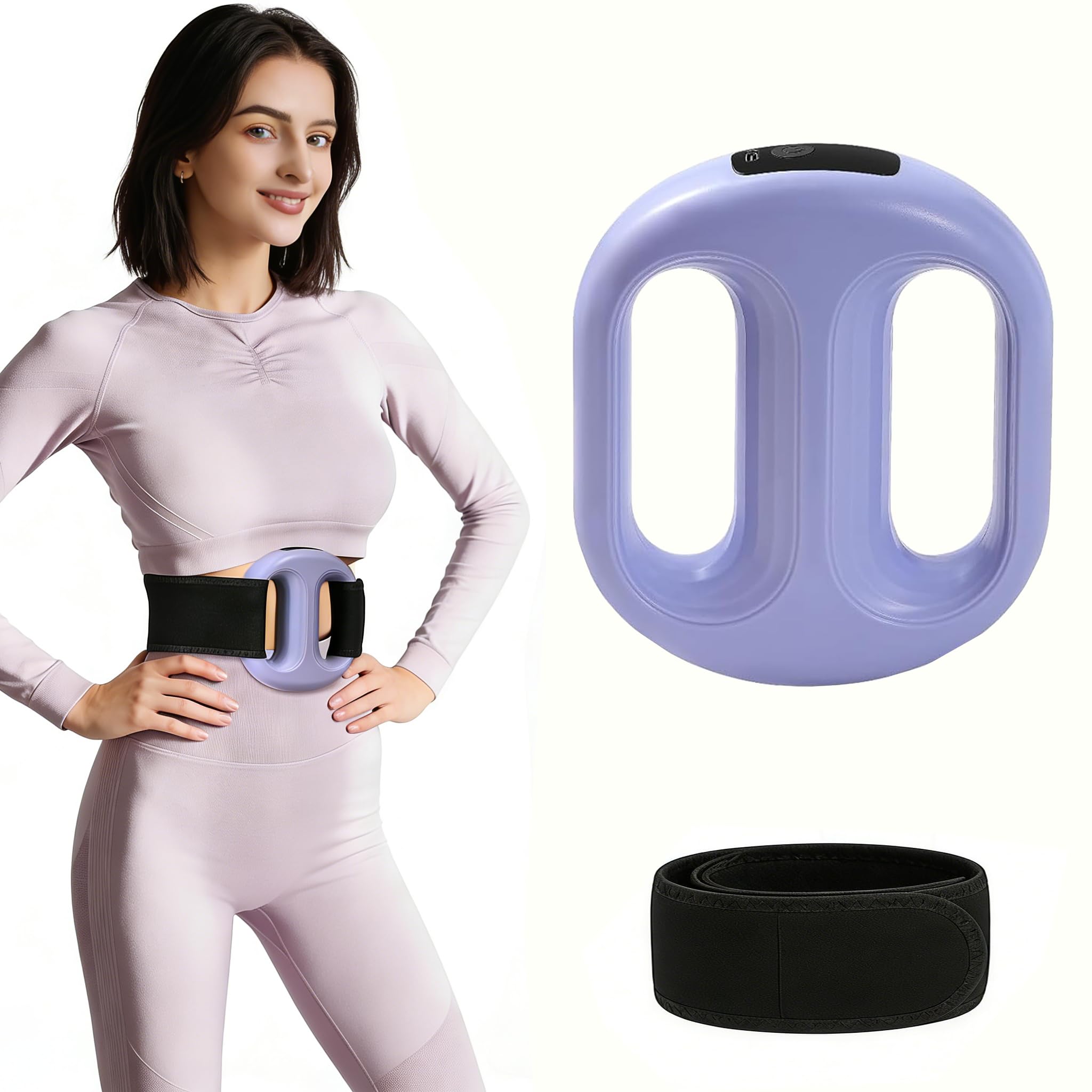 Vibration Plate for Lymphatic Drainage, Handheld Vibrate Plate for Weight Loss, Belly Fat Machine with Belt, Vibrating Platform with 8 Levels, Full Body Fascia Ring for Arm/Leg/Waist in Travel, Work-image-46