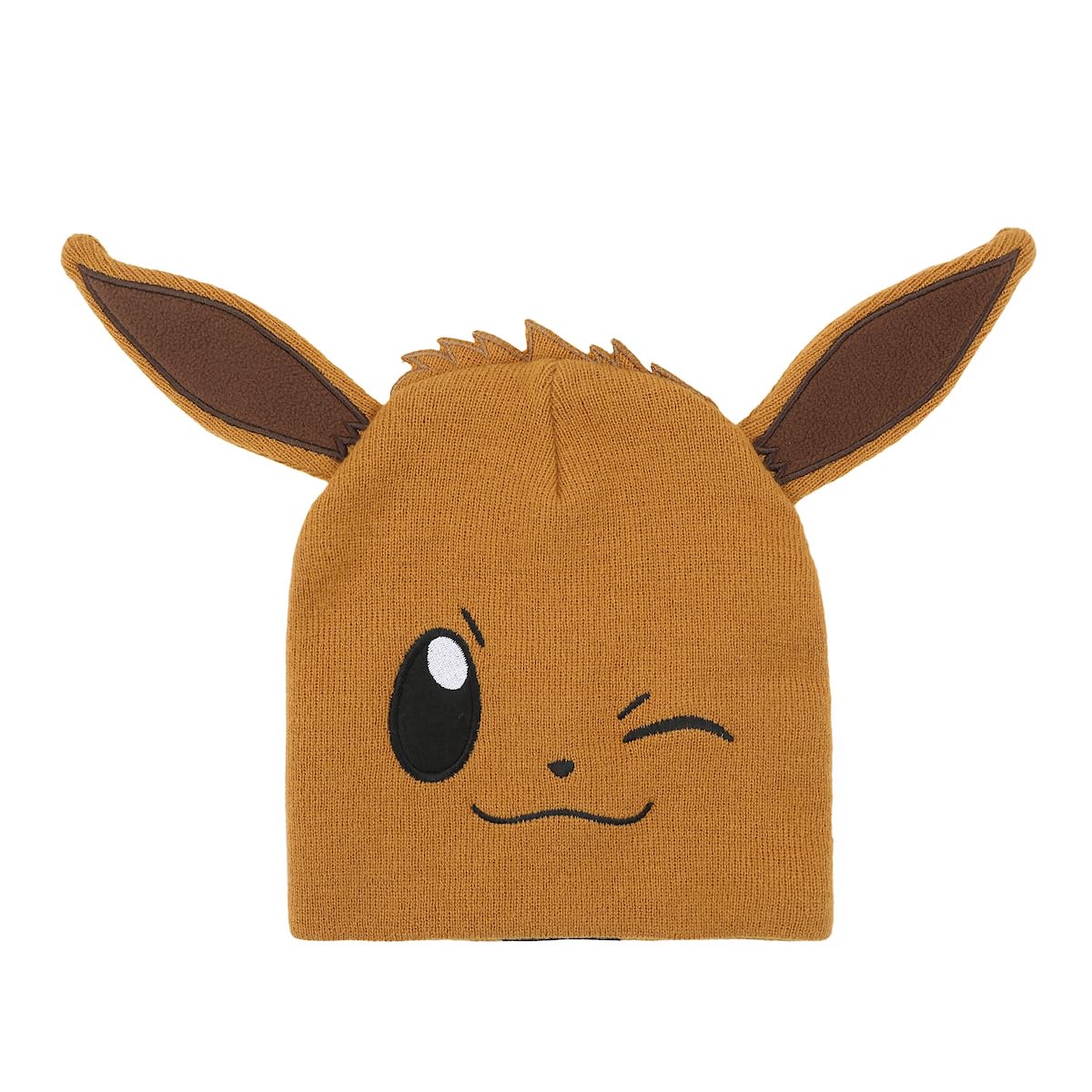 Bioworld Pokémon Eevee Big Face Brown Cuffless Beanie