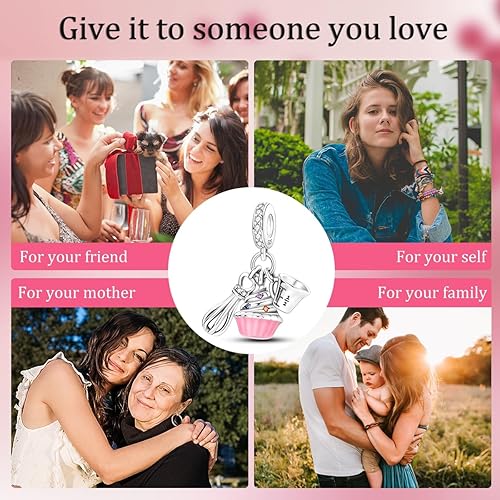 Miniatura 6 de Hapour - Dijes de plata de ley 925 para pulseras Pandoracollares, joyería europea, dijes de cuentas, regalo de cumpleaños para mujeres, niñas, mamá,