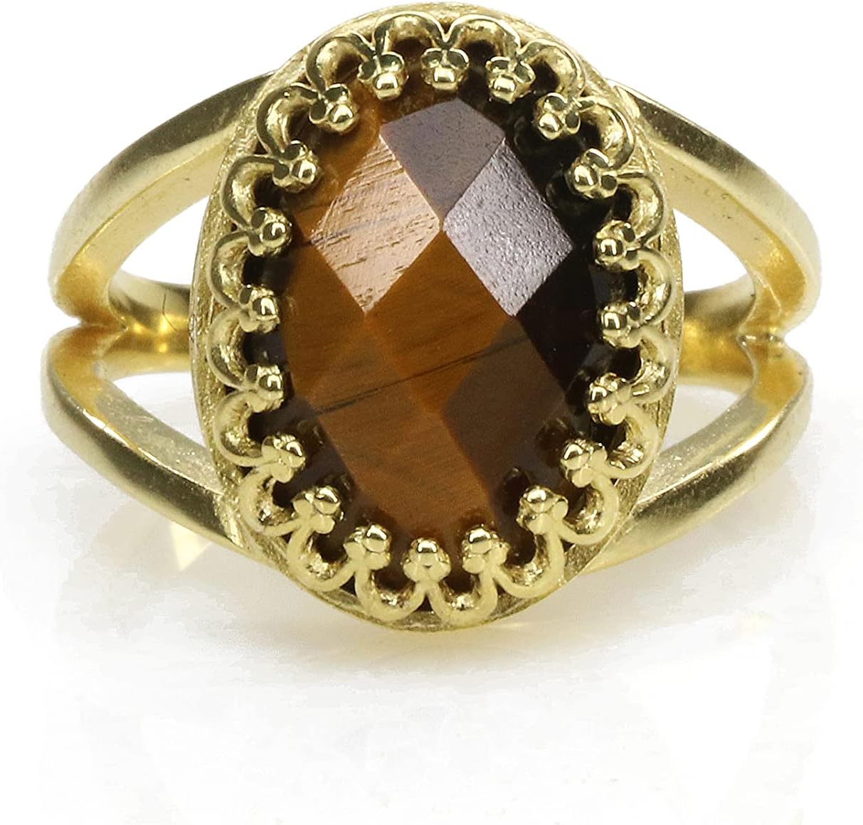 Unique Tiger Eye Ring in 14k Gold - Oval Engagement, Fashion, Keepsake, Statement Rings - Custom Elegant Rings for Ladies - Vintage Jewelry for Women - Presents for Mom, Sister, Wife