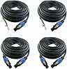 Yoico Professional 2 Pack 25 Feet Speakon to 14 Speaker Cables  2 Pack 200 Feet Speakon to 14 Speaker Cables