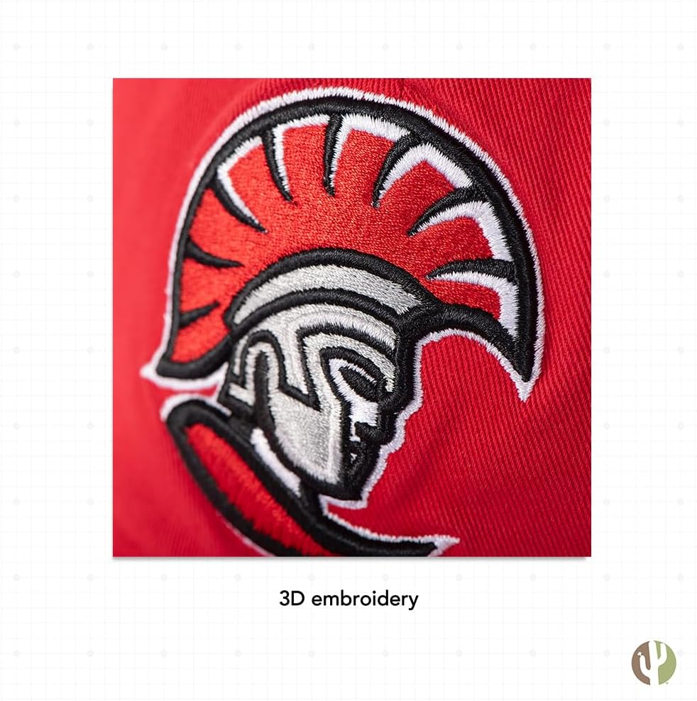 Desert Cactus University of Tampa Baseball Hat UT Spartans Brimmed Embroidered Hats Cap Adjustable Cloth Strap Adult (Style 2) Red - Image 5