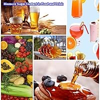 Vista 6 de Refractómetro con 0-80% Brix y función automática de compensación de temperatura para medir el contenido de azúcar en frutas, miel, jarabe de arce