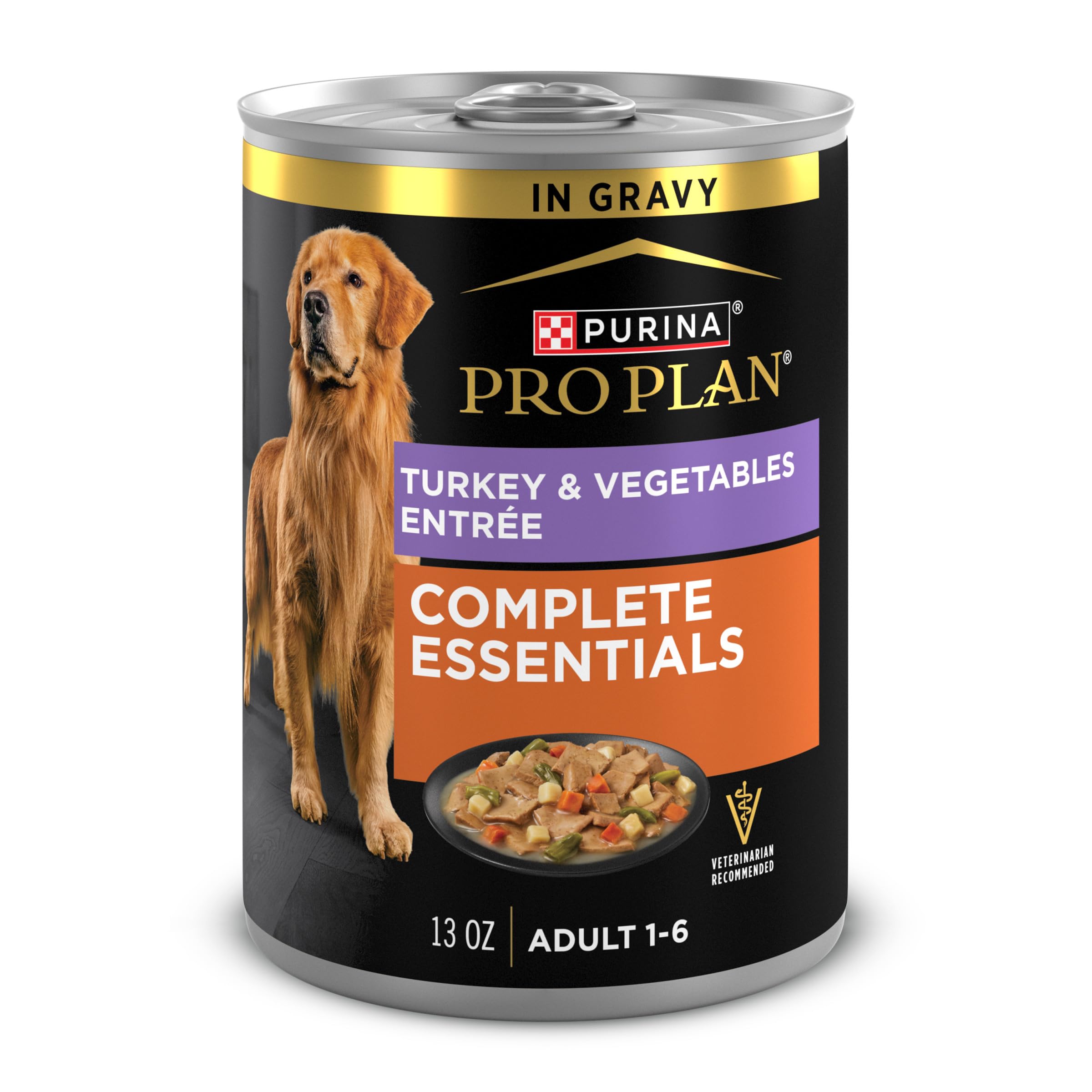 Complete Essentials Turkey and Vegetables Entree In Wet Dog Food Gravy - (Pack of 12) 13 oz. Cans