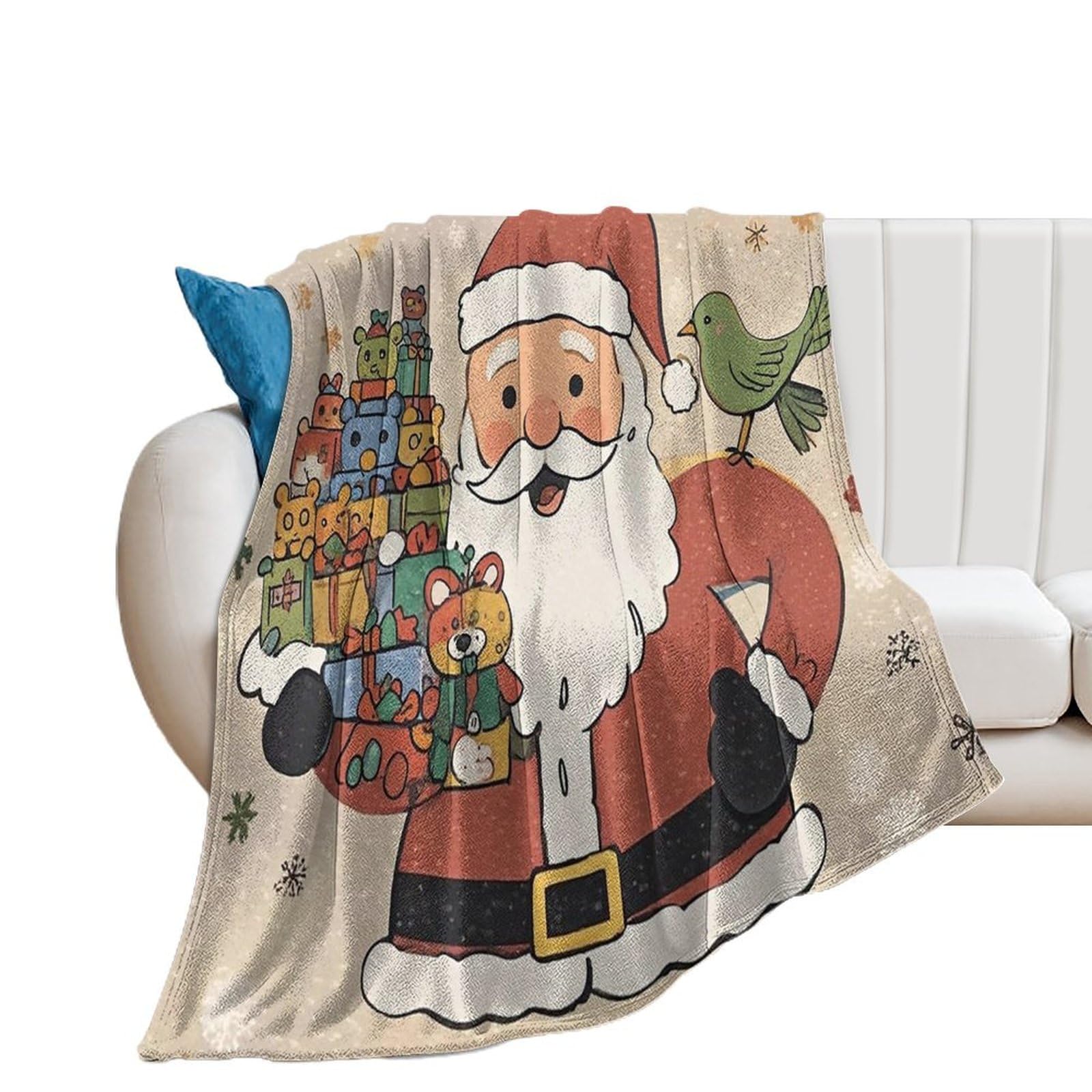 Plaid Noël flanelle couverture douillette cadeau idéal pour famille