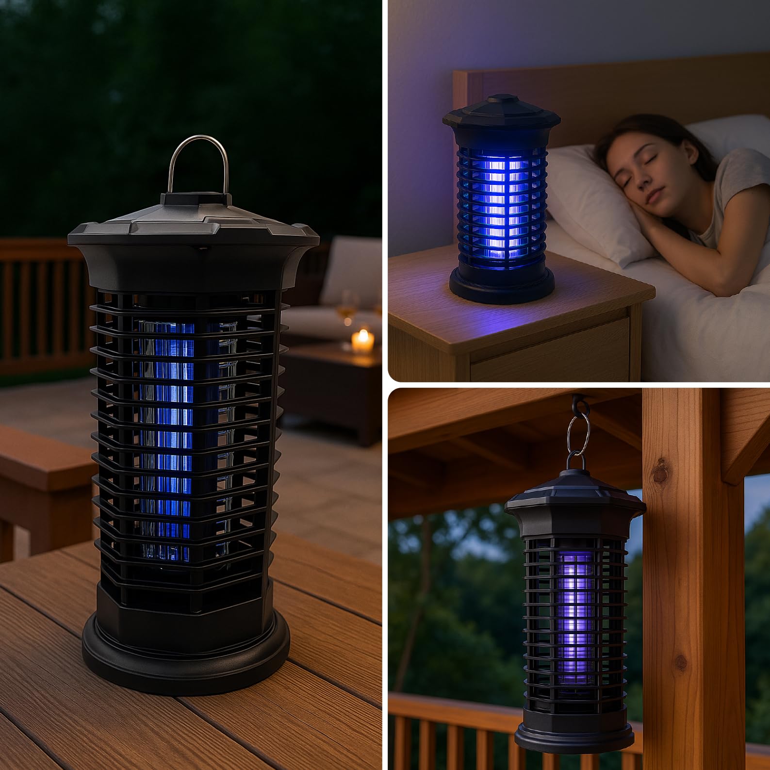 LED ATOMANT 4X Elektrischer Insektenvernichter 11W 1000V UVA für 35m² | Schutzgitter, Auffangschale und Reinigungsbürste inklusive