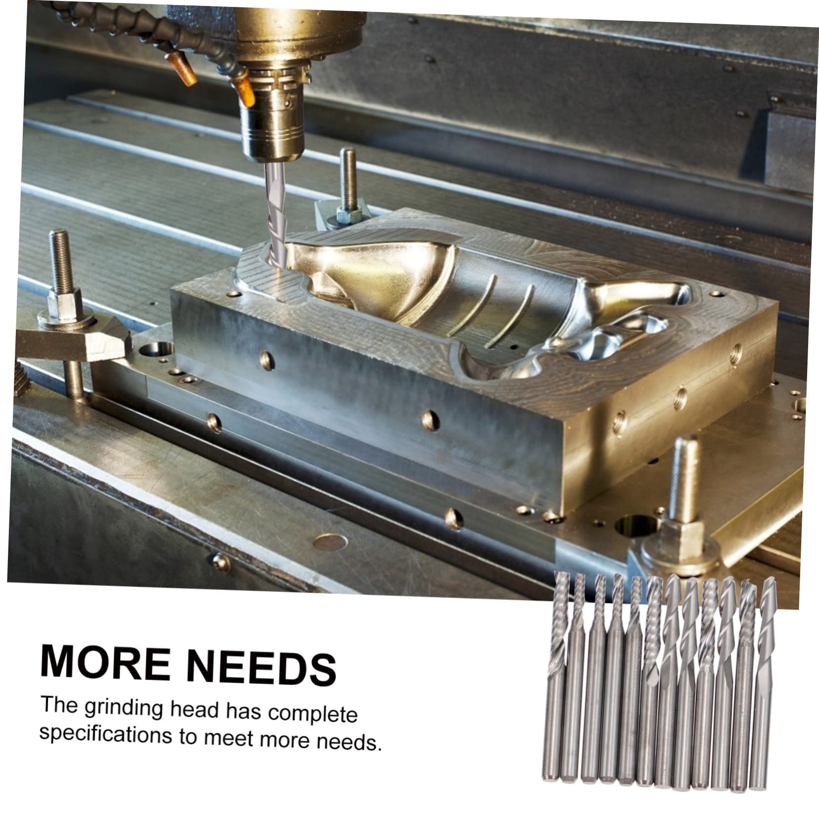 Cabilock 12 Pack Mill Cutters Single Edge Router Bits Tungsten Steel Engraving Cutters for Wood and Acrylic Cutting