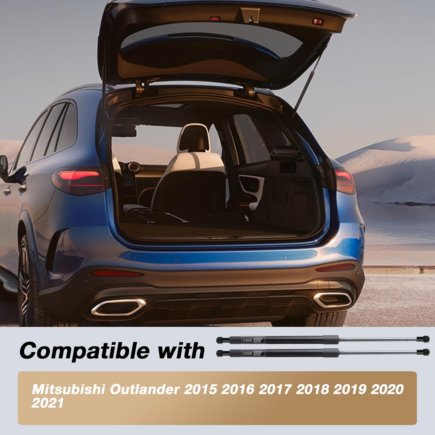 Tailgate Liftgate Lift Supports for Mitsubishi Outlander 2015-2021 | Trunk Heavy Duty Gas Spring Support | Pack of 2PCS Replaces PM4019LR 5802A780