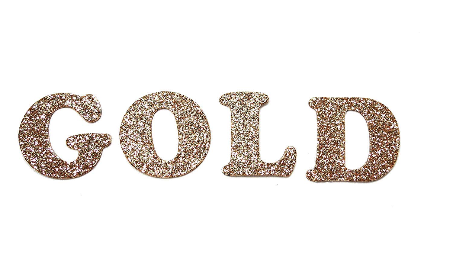 Gold Metallic Glitter HandCut Chipboard Letters Alphabet Set Sickers 1.5" Cooper Font Uppercase