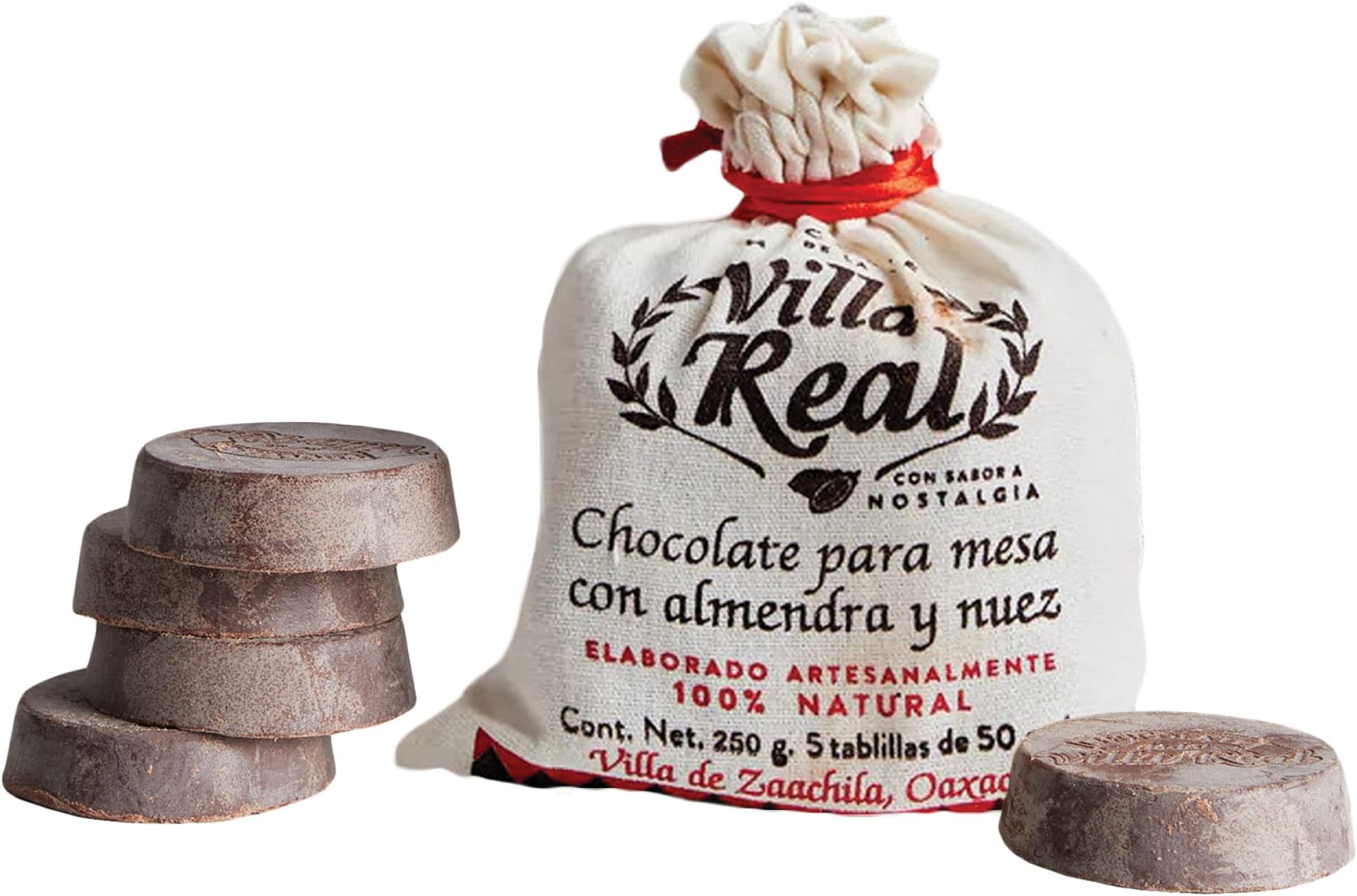 Mexican Hot Chocolate by Verve CULTURE, Dairy Free Vegan Hot Cocoa, Gourmet Spicy Hot Chocolate Discs, Almond and Walnut Hot Chocolate, 250g Bag, 5 Discs