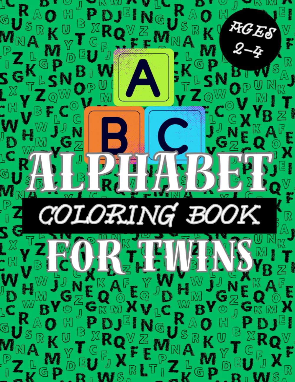 Alphabet coloring book for twins: Activity book for children 2-4 years old