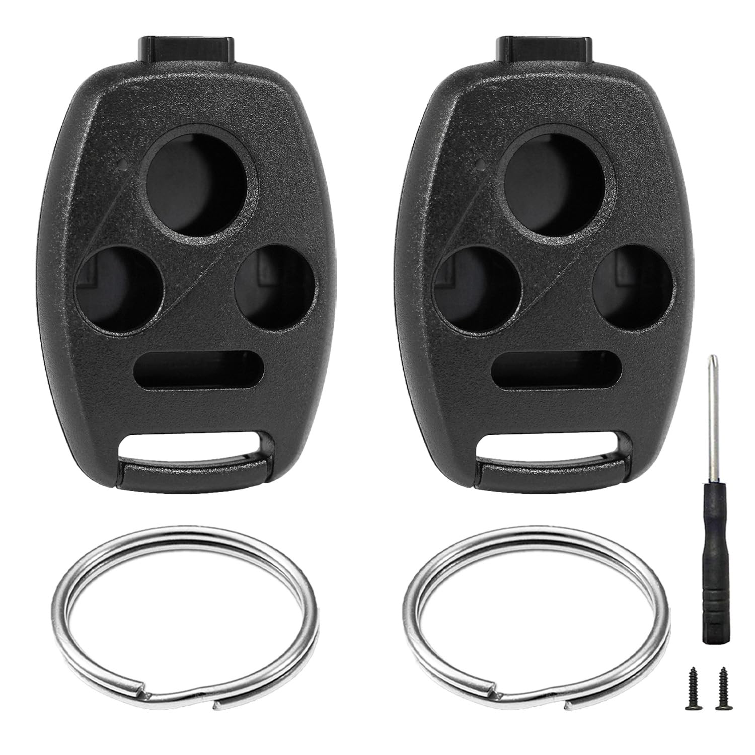 Key Fob Shell Case 4 Button Fits for Honda Accord 2003-2012 / Civic EX 2006-2013 / Pilot 2009-2015 / CR-V 2005-2006 Car Keyless Entry Remote Control Key Fob Housing Pad Cover Replacement - 2 Pack