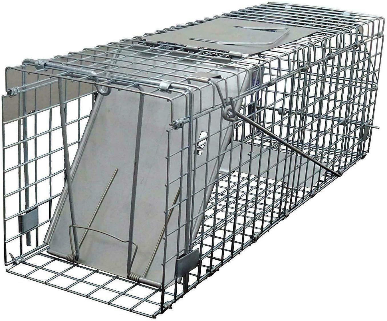 Rat and Squirrel Cage Trap 61 X 19 X 21 cm, Humane Live Trap Mouse Cage Trap Large for Indoors and Outdoors (Easy to Bait and Set, Durable Galvanised Mesh)
