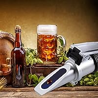 Vista 9 de LEERCHUANG Brix Hidrómetro óptico, refractómetro Brix para elaboración de cerveza, medidor Brix de doble escala, gravedad específica 1.000-1.130