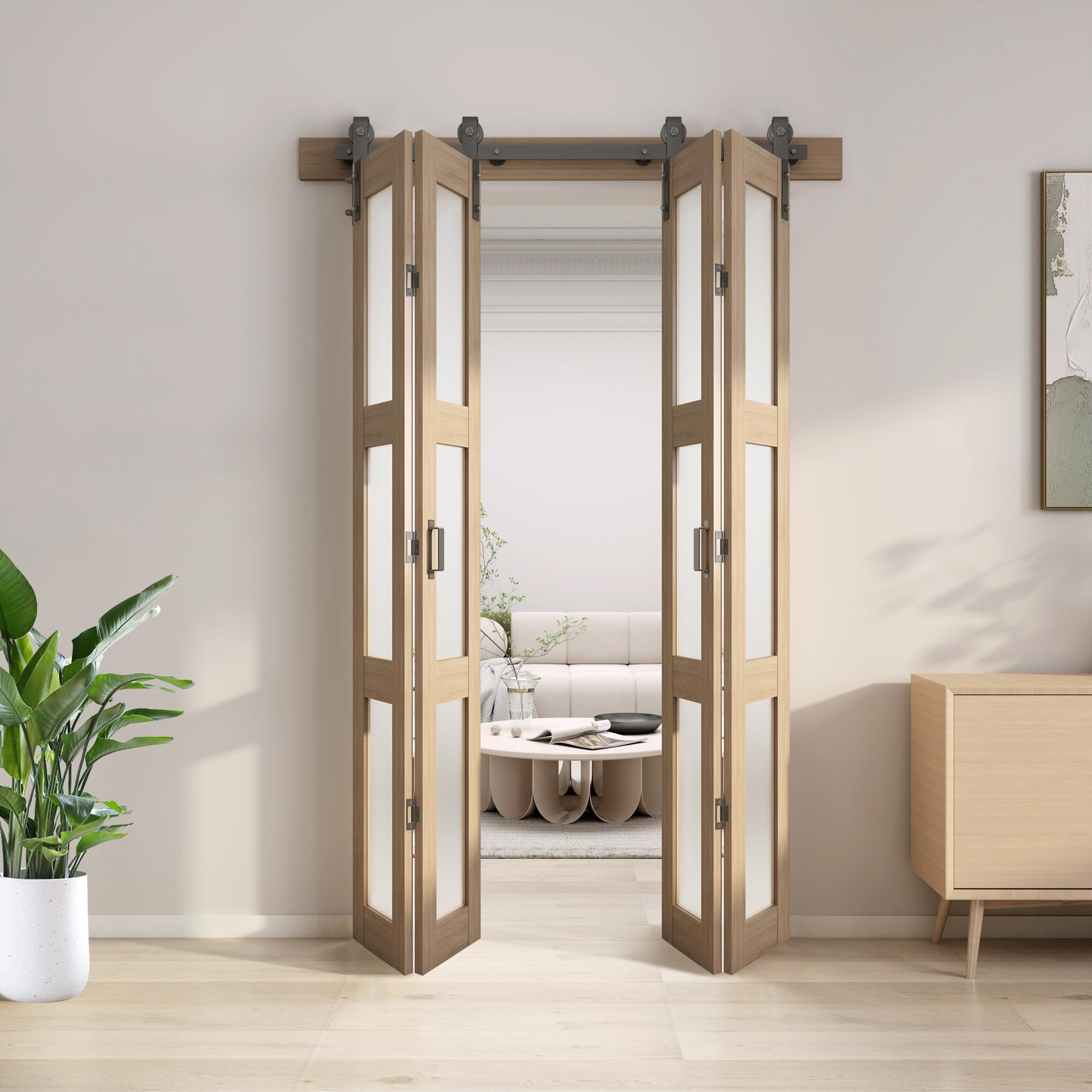 Bifold Door Hardware JUBEST 30Inch Bifold Closet Door, Primed Bifold Door  Interior Bi Fold Doors With Hardware Kits \u0026 Handle, 29 2/5\, image size:2000x2000