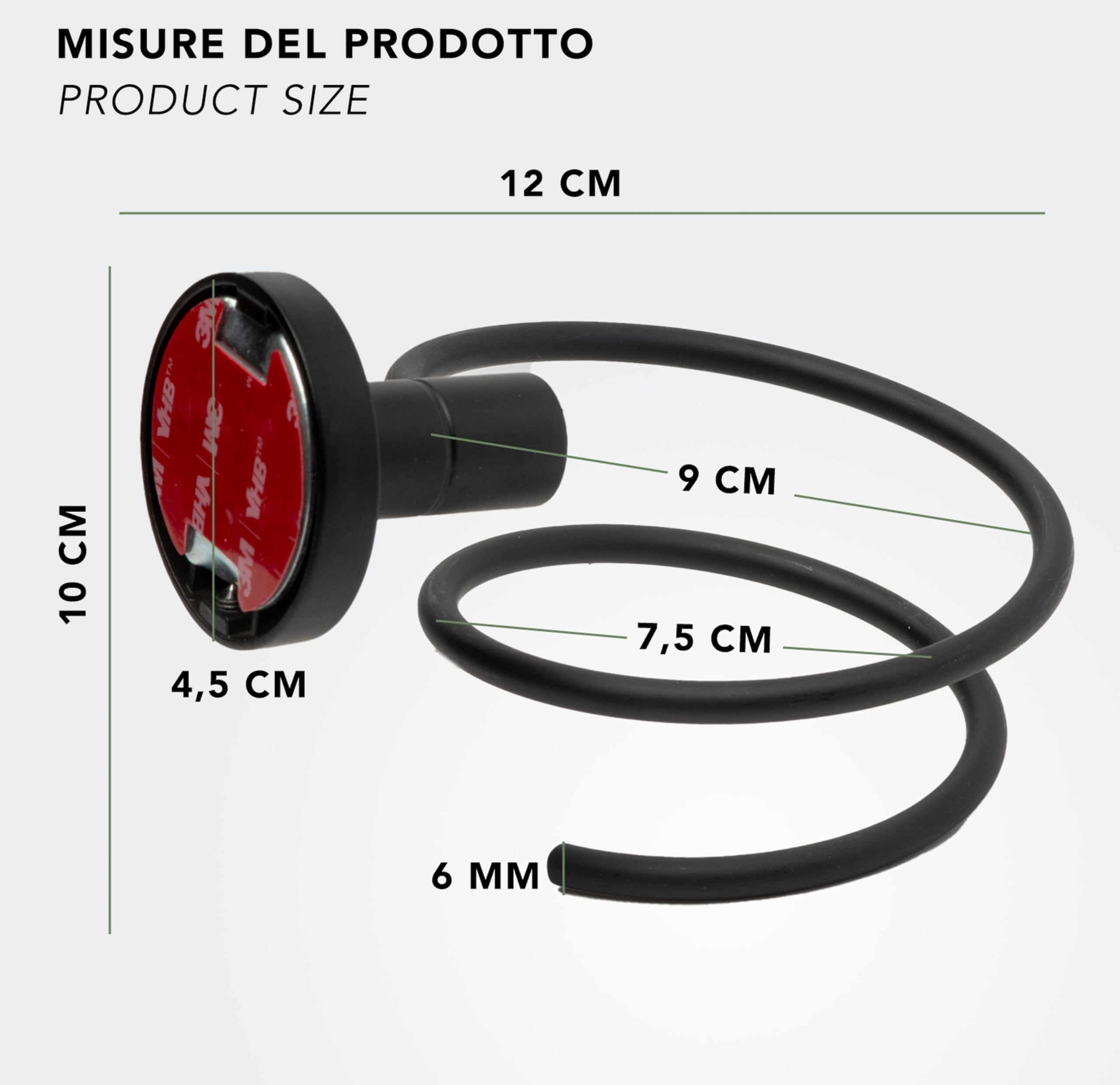 IPEA Porta Asciugacapelli Autodesivo da Parete - NON NECESSITA FORATURA - Design Moderno - Elegante Porta Phon Adesivo da Muro per Phon da Incollare in Bagno e Casa - Supporto