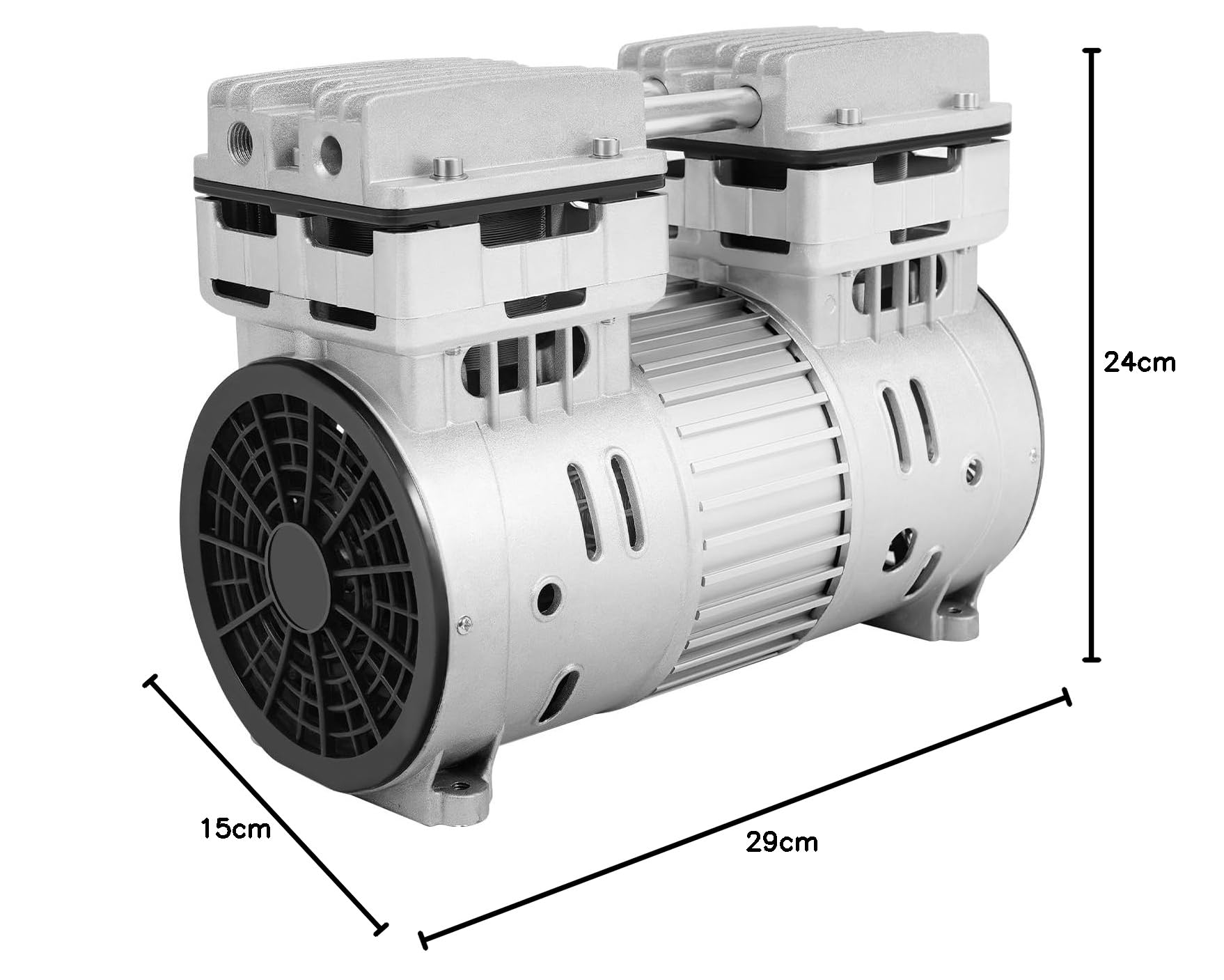 Compresor silencioso, 750 W, compresor silencioso, compresor de aire comprimido 69 dB, compresor, pistola de soplado y manguera de aire comprimido