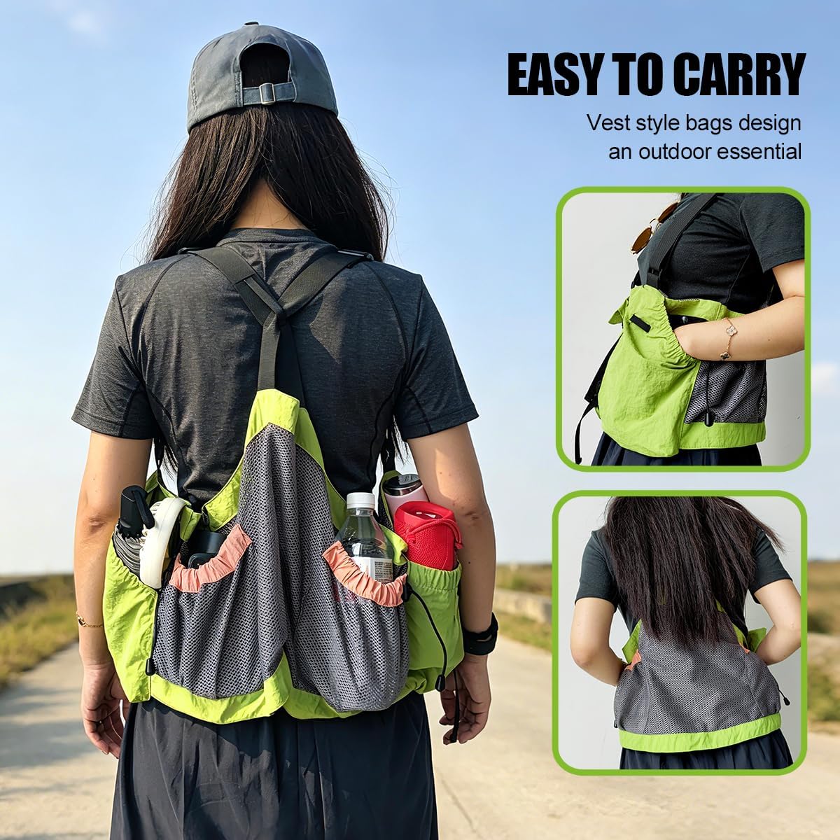 Lightweight Hiking Chest Rig Vest Bag Multi-Pocket Utility Cycling Pack for Running Camping Climbing
