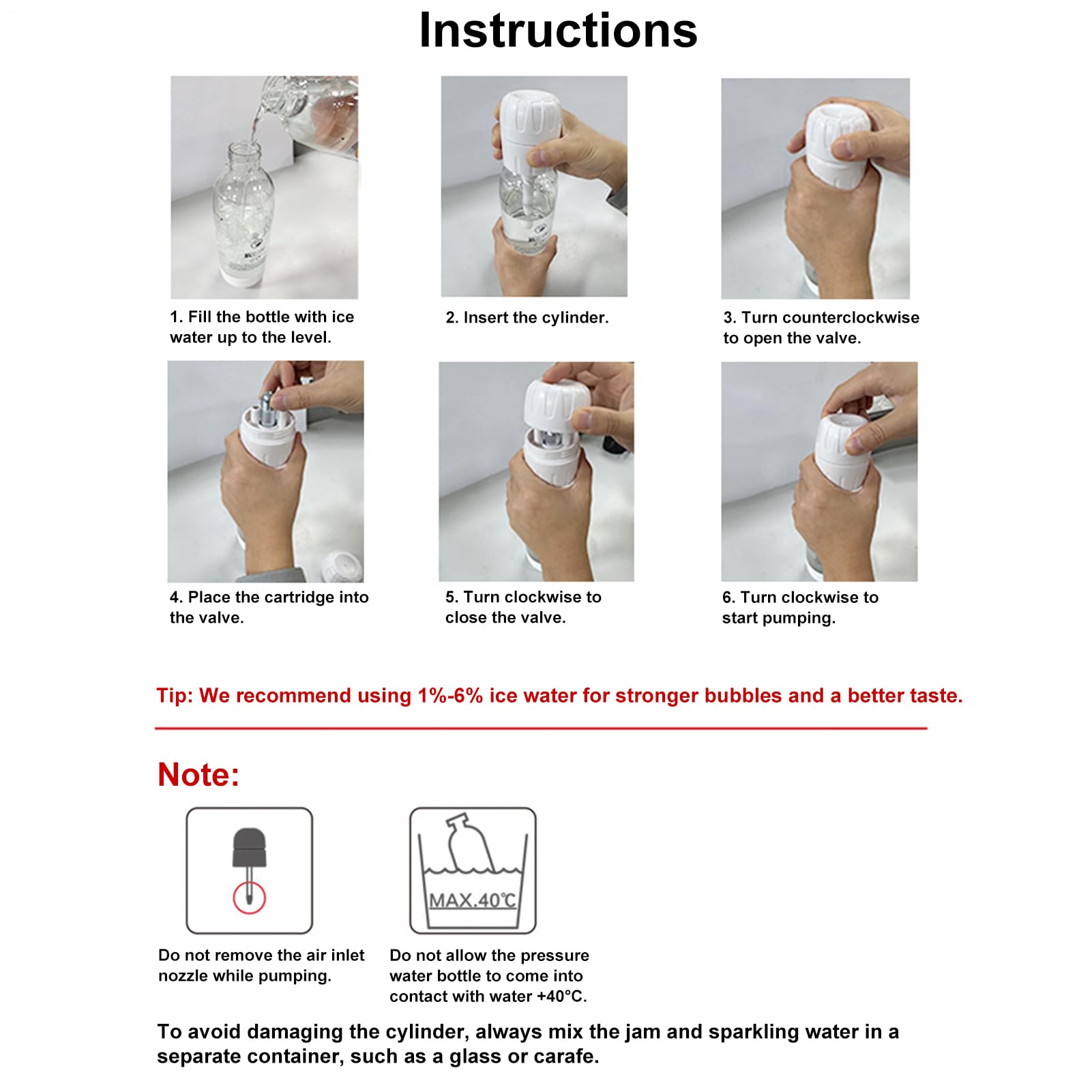 Macchina per l'acqua frizzante - Macchina per bevande gassate | Dispositivo portatile per fare bolle con bottiglia per cucina domestica, cocktail bar, viaggi, bevande per feste e preparazione