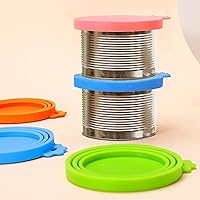 Vista 3 de Lydia's Deal Paquete de 2 fundas universales de silicona para latas de comida para perros y gatos, se adapta a la mayoría de latas de comida