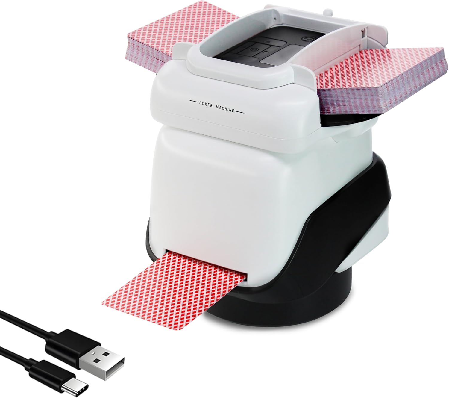 Automatic Card Shuffler and Dealer Machine 4 Deck 2-in-1, Rechargeable Shuffling and Dealing Machine for 4 Players, 180 and 360 Degree Rotating, Ultra Quiet (with Remotes)