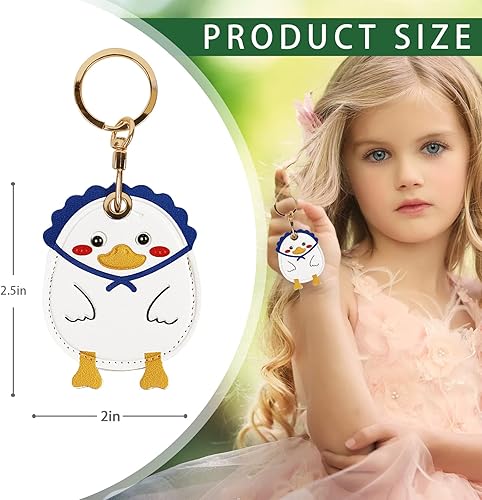 Miniatura 108 de Funda de cuero compatible con Apple AirTag, rastreador de llavero GPS Airtag con llavero, cubierta protectora antiarañazos para AirTag