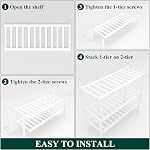 smiry Shoe Rack, 3 Tier Bamboo Shoe Organizer, Stackable Free Standing Wooden Shoe Storage Shelf for Closet, Entryway, Front Door Entrance, White