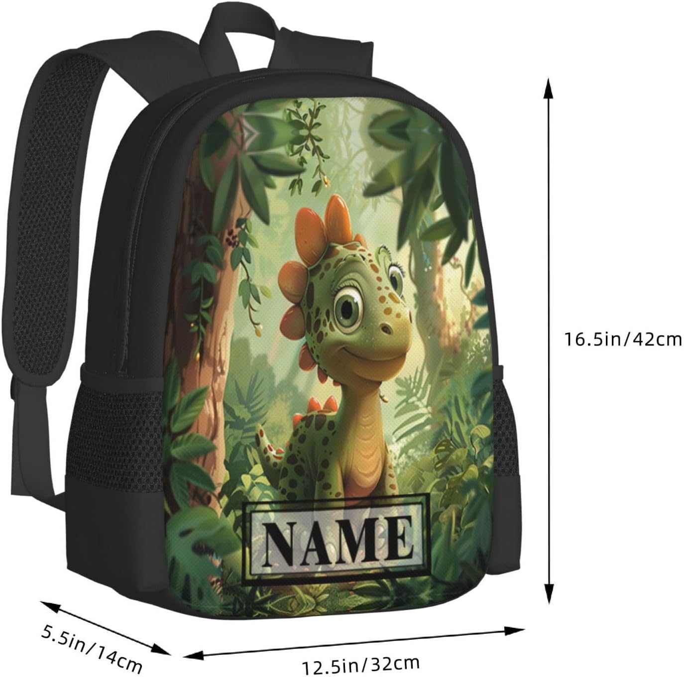 Personalized Dinosaur Backpack Cute Cartoon Dinosaur Customize Men Women image 3