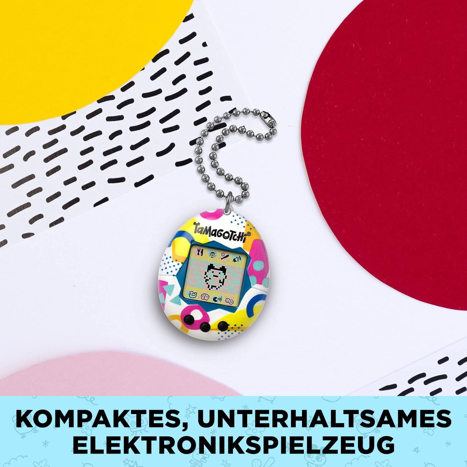 Tamagotchi Original – Bandai – Memphis Style – Elektronisches Virtuelles Haustier mit LCD‑Bildschirm auf Deutsch – Interaktives Spielzeug mit Minispielen – Spielzeug für Kinder ab 8 Jahren – 42957